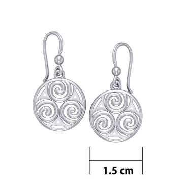 Celtic Single Spiral Silver Earrings TE855 - Jewelry